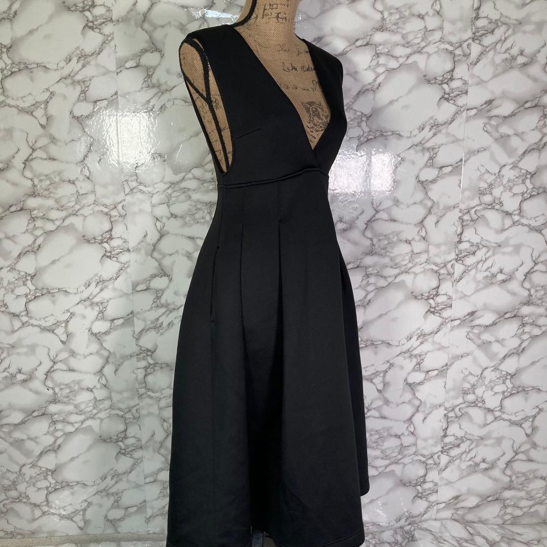 CELFORD セルフォード　（36）　ノースリーブタックフレアワンピース　黒