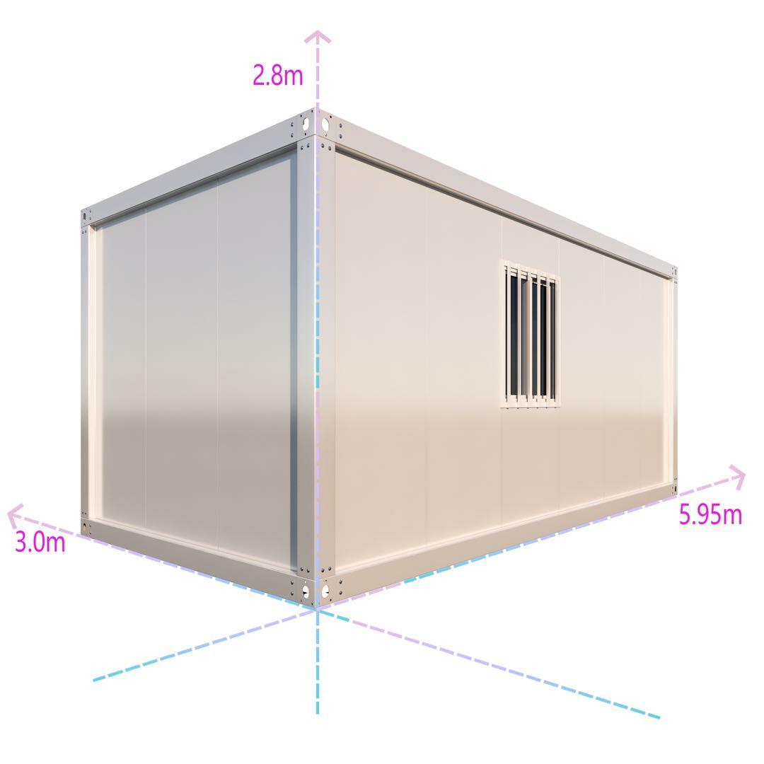 【よ　】組立式ユニットハウス黒　2.48×4シャッター付き式ドア1つ窓1つ