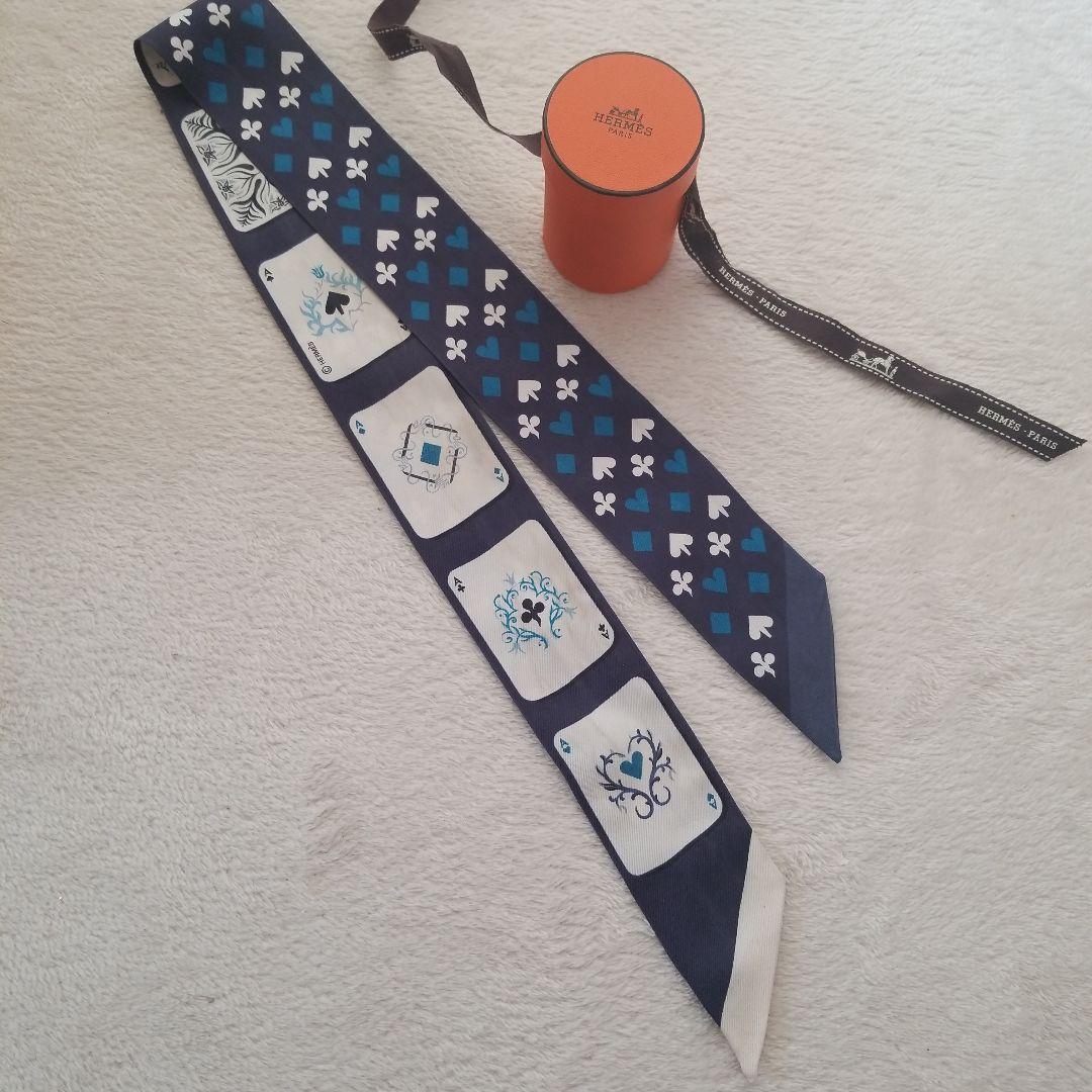【専用】HERMES ツイリー 2点☆紫系 トランプ柄青系
