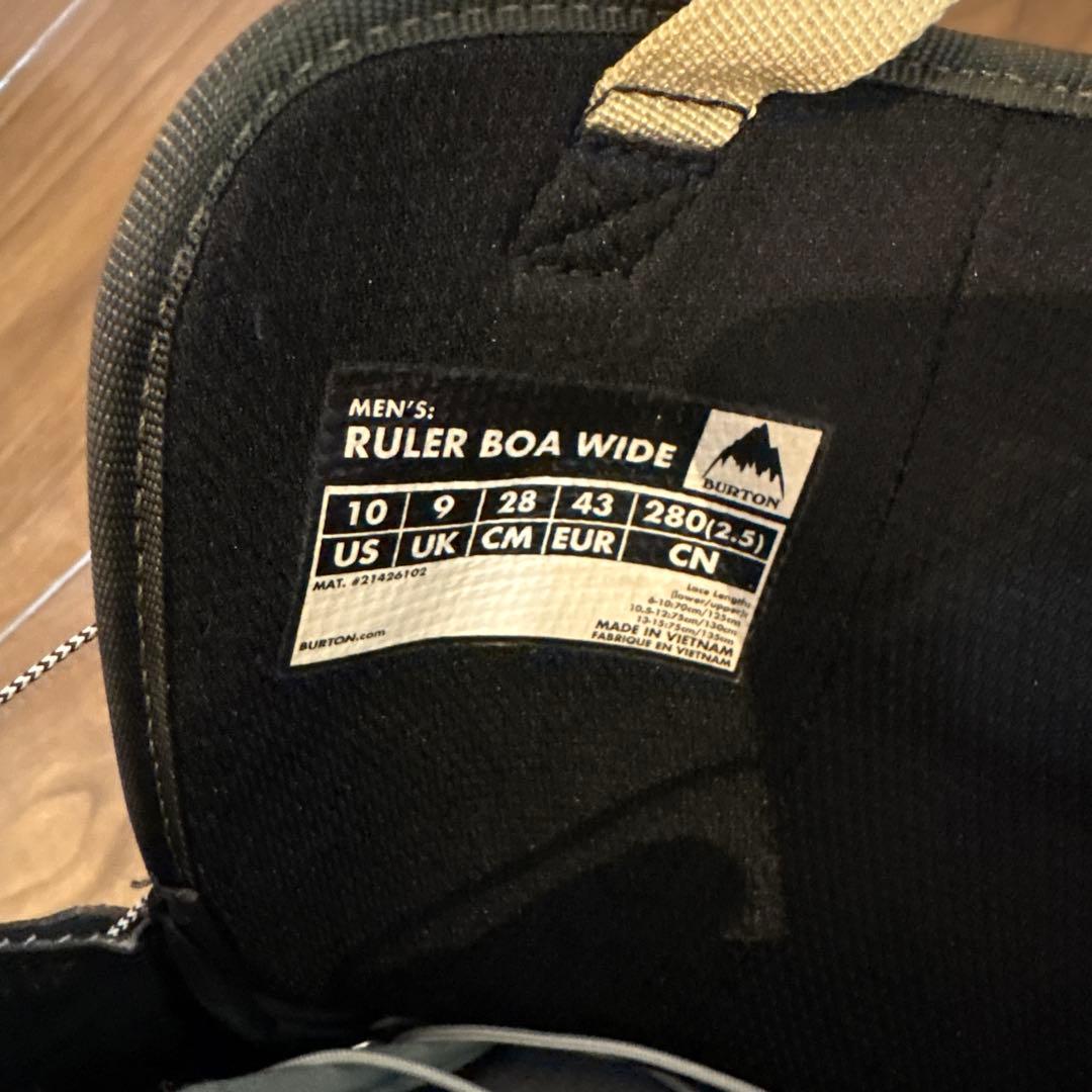 【超美品】BURTON RULER BOA WIDE28cmバートン ルーラー