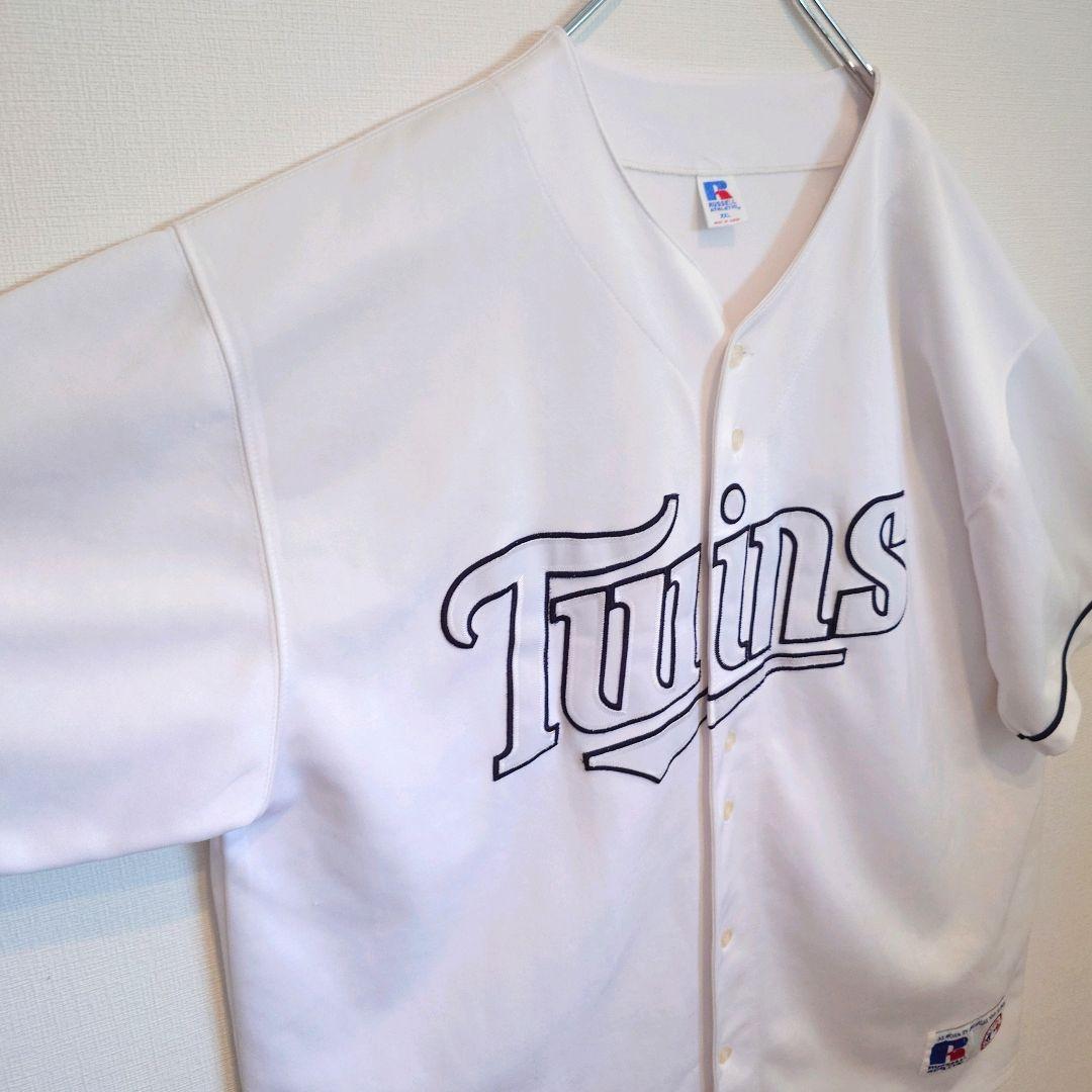 古着 MLB ラッセルアスレティック ミネソタツインズ ベースボールシャツ
