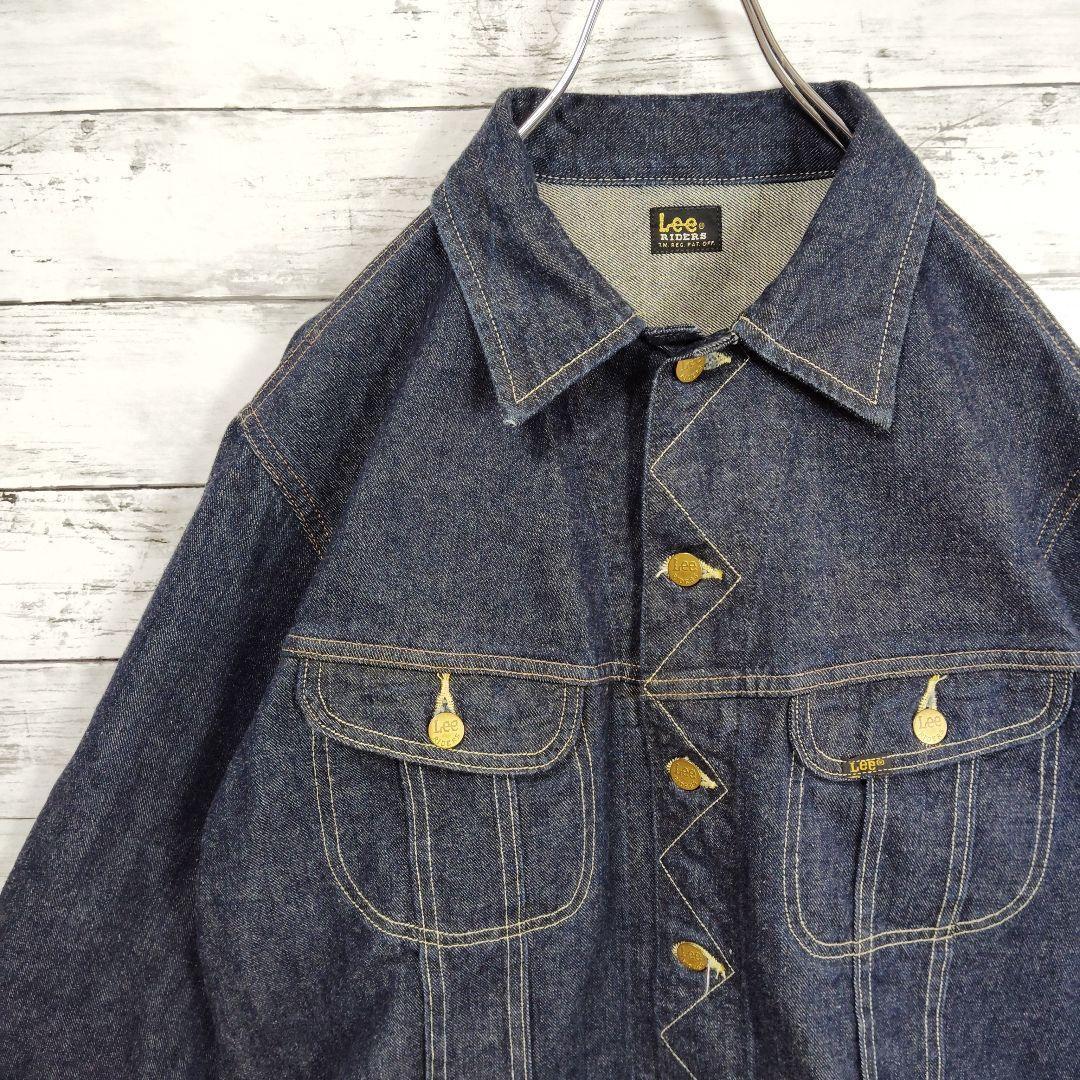 美品【LM5100】リー×ショット　101-Jデニムジャケット　短丈　革パッチ