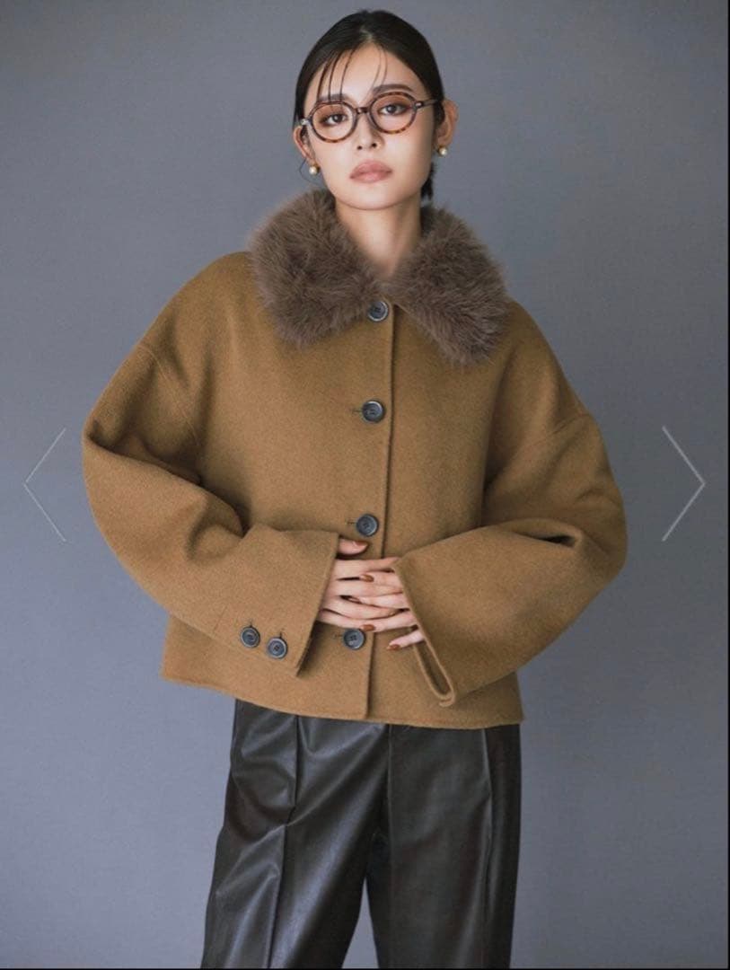 MilaOwen 2wayファーカラーリバーショートコート 定価¥23,100