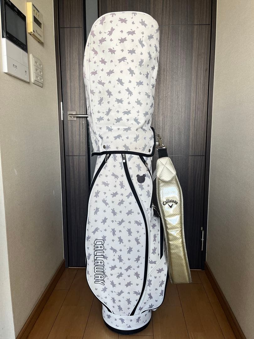 訳あり大人気キャロウェイ　カートキャディバッグ　　レディース　ベアー総柄8.5型