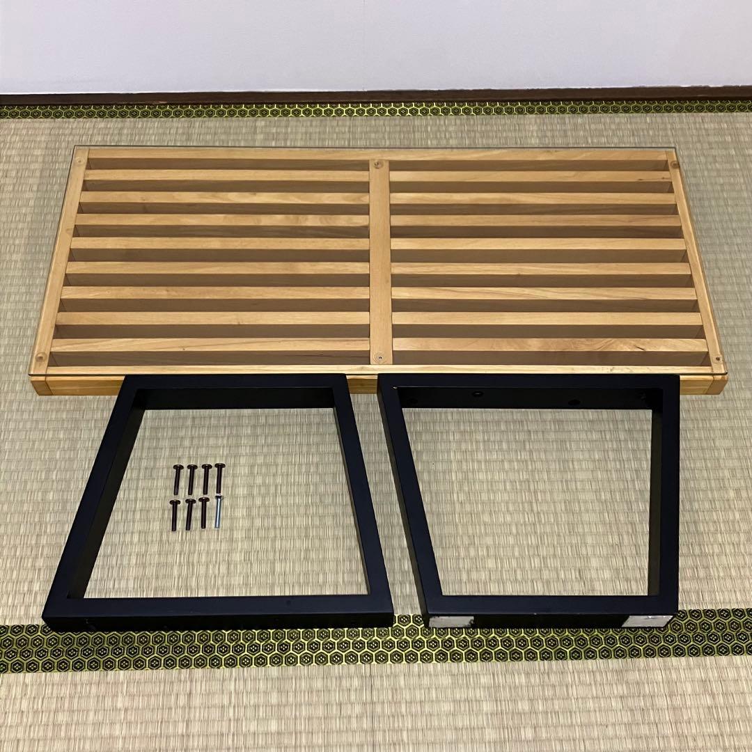 ネルソンベンチ風・リプロダクト・ミッドセンチュリーモダン・ガラス天板付