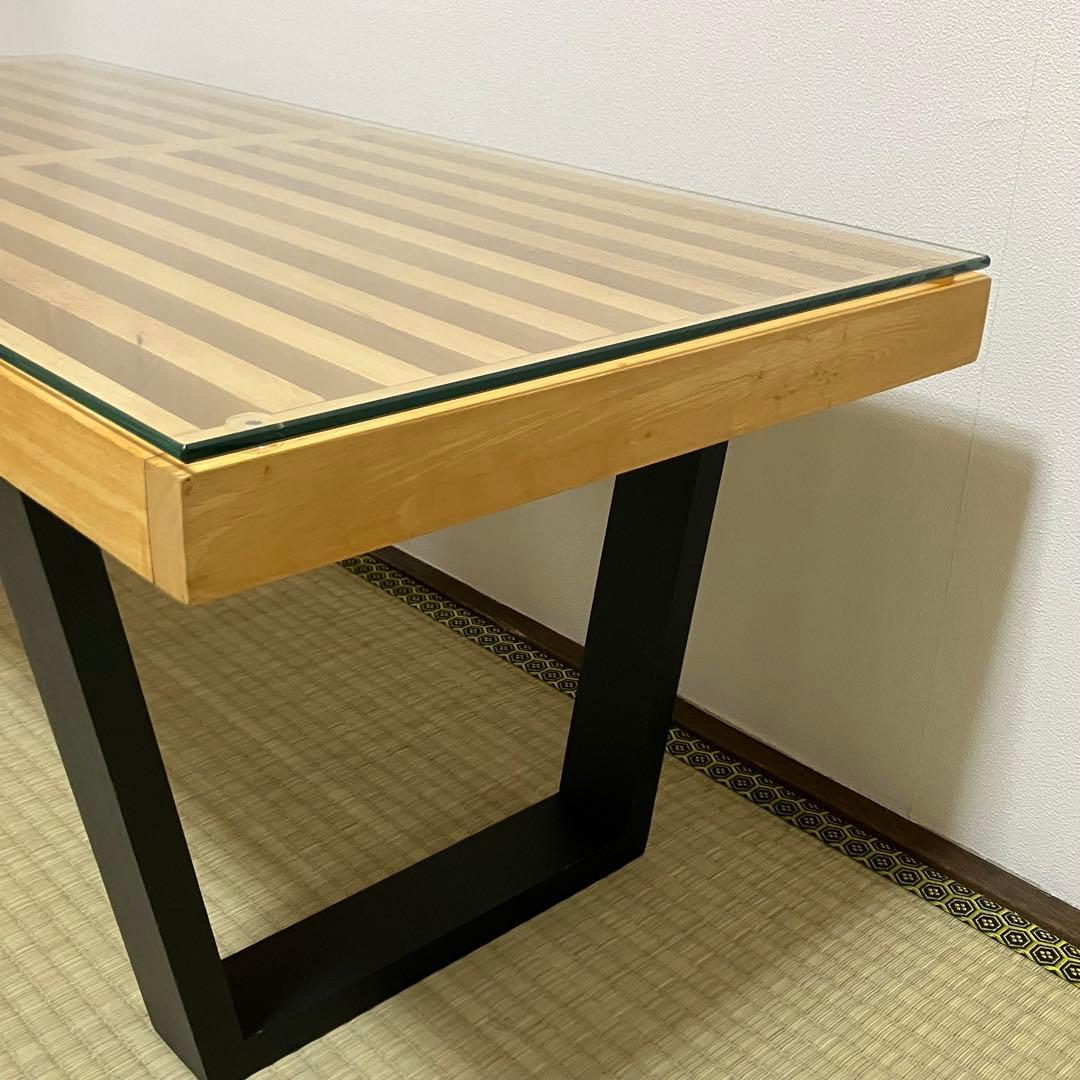 ネルソンベンチ風・リプロダクト・ミッドセンチュリーモダン・ガラス天板付