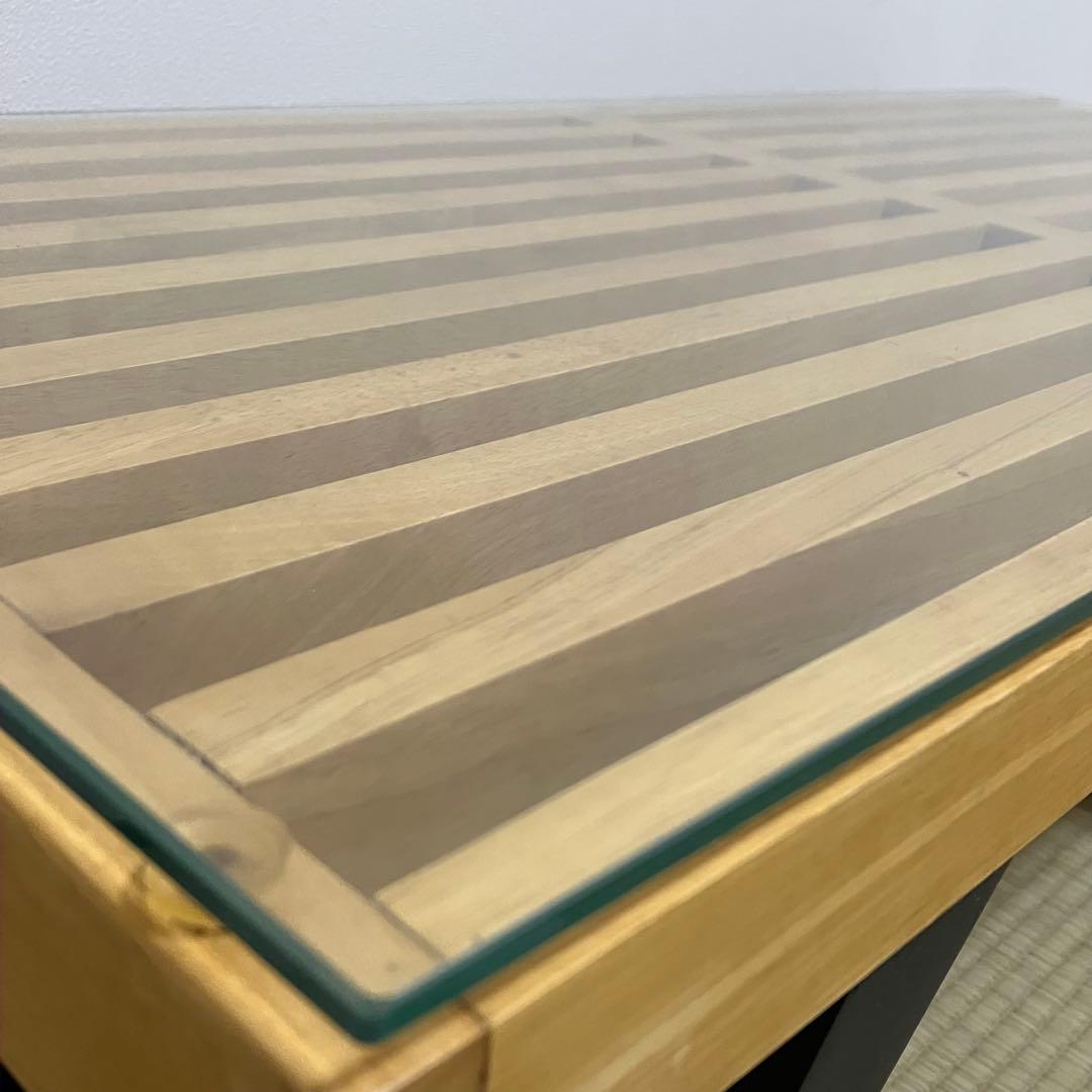 ネルソンベンチ風・リプロダクト・ミッドセンチュリーモダン・ガラス天板付