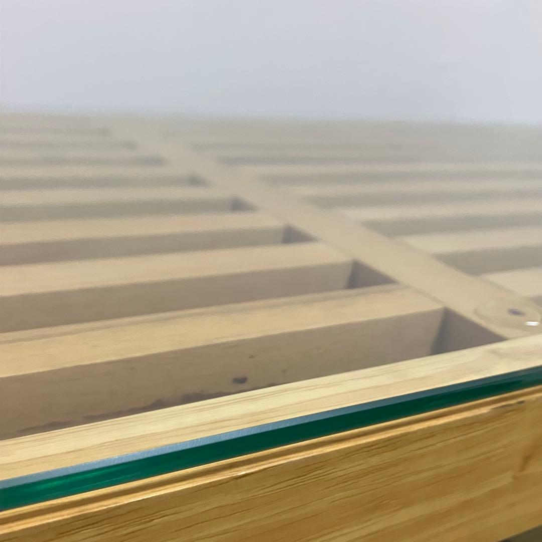 ネルソンベンチ風・リプロダクト・ミッドセンチュリーモダン・ガラス天板付