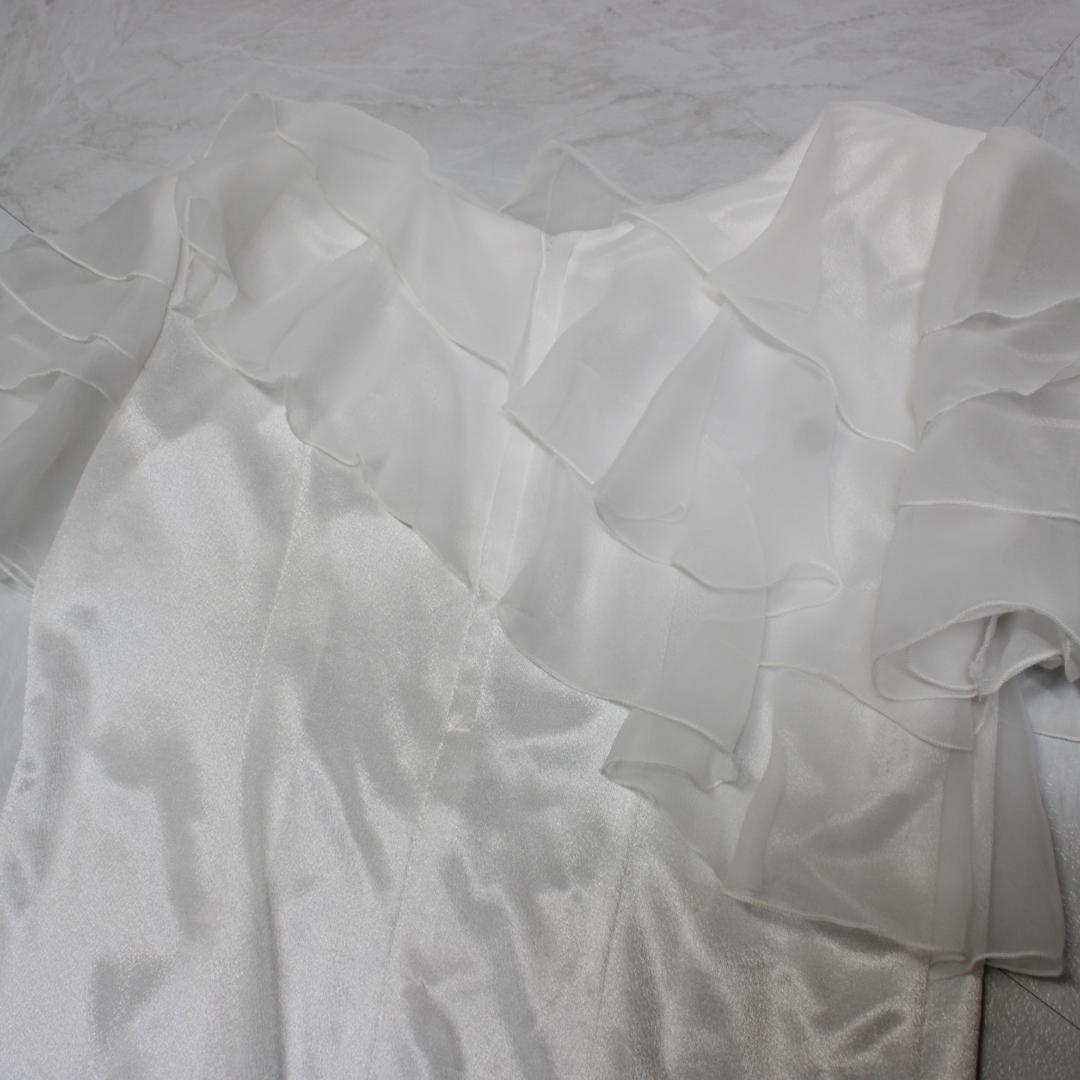 【美品 日本製社交ダンス衣装】上下セット SEKINE 白 無地 シンプル