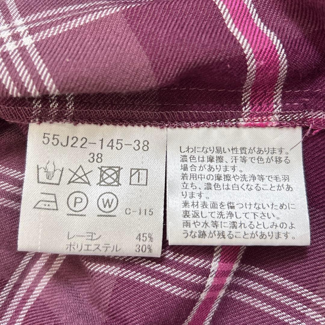 美品☆ブルーレーベルクレストブリッジ ワンピース　シャツワンピース　チェック38