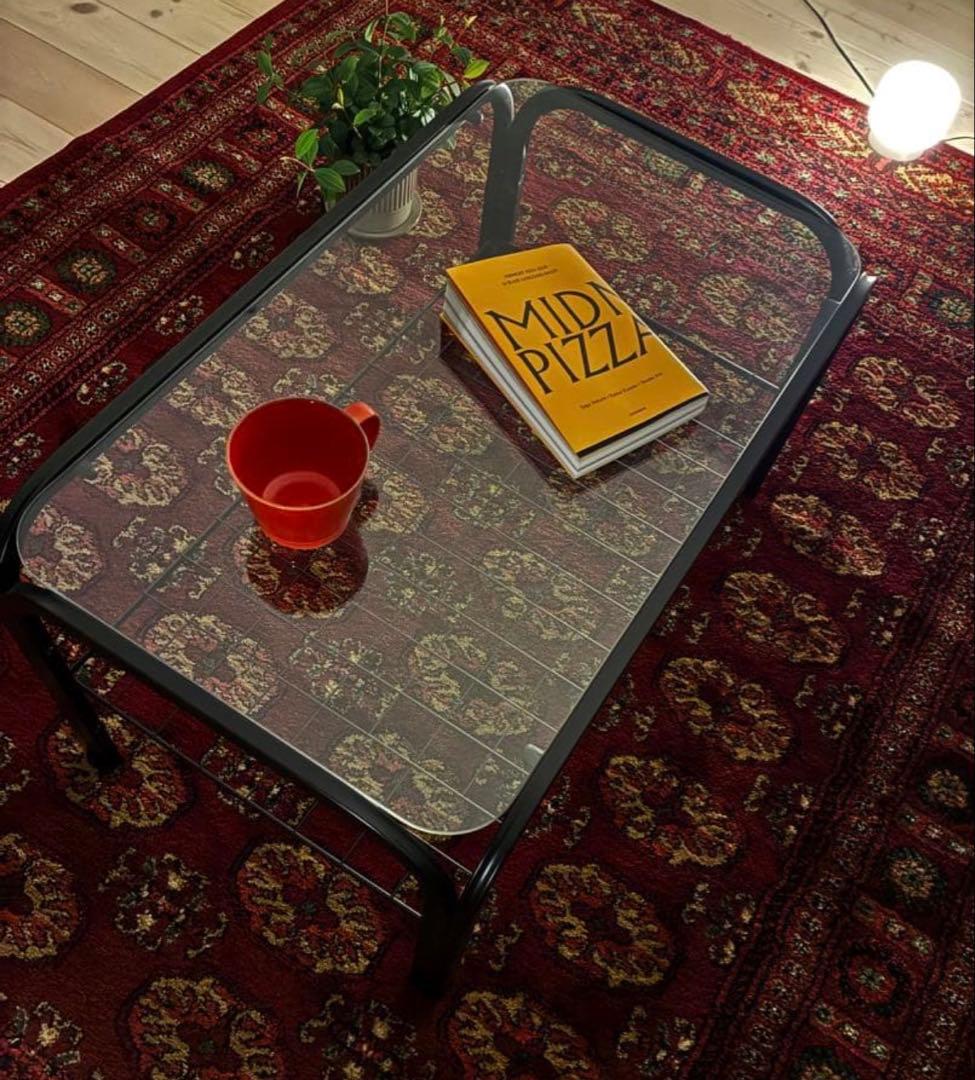 【最終価格】【美品】ミッドセンチュリー　ガラステーブル　レトロ　スペースエイジ