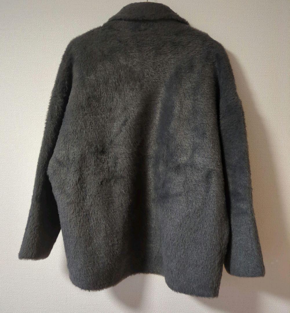 【匿名・即日発送】PLST プラステ フェザーヤーン ニットコート グレー М