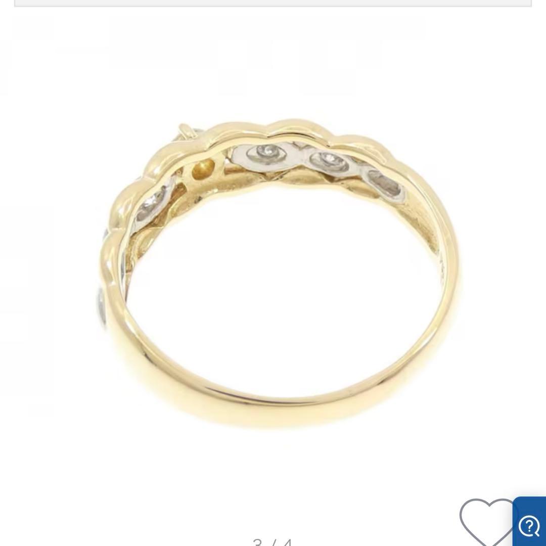 18k Pt900 ピンキーリング　4号程度　0.15ctダイヤモンド