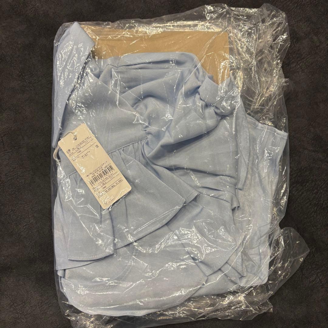 rienda BIGリボンダンガリーパターンブラウス 春服