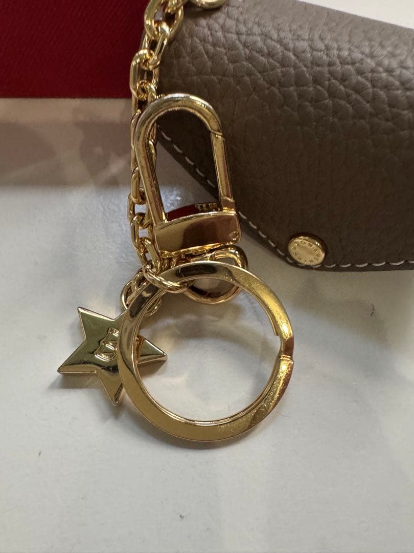 ボナベンチュラ◾️スター チェーン キーホルダー シュリンクレザー　エトープ