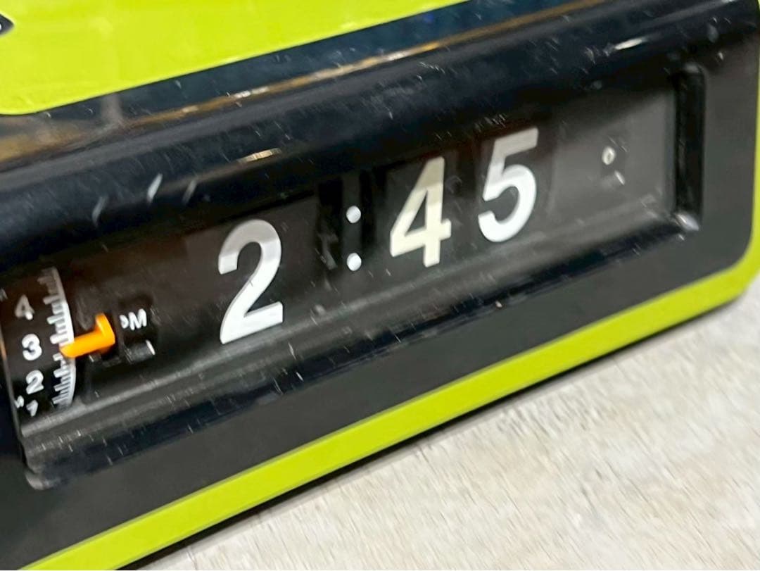 ナショナル パタパタ時計 緑 グリーン レトロポップ 当時物 インテリア