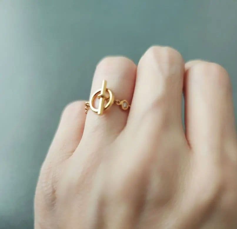 エルメス HERMES シェーヌダンクル 指輪 ゴールド K18 YG