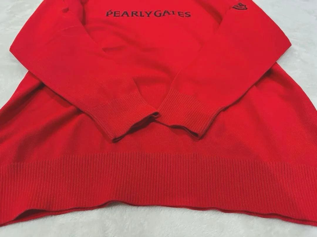 【パーリーゲイツ】セーター 赤 ゴルフウェア メンズ Mサイズ