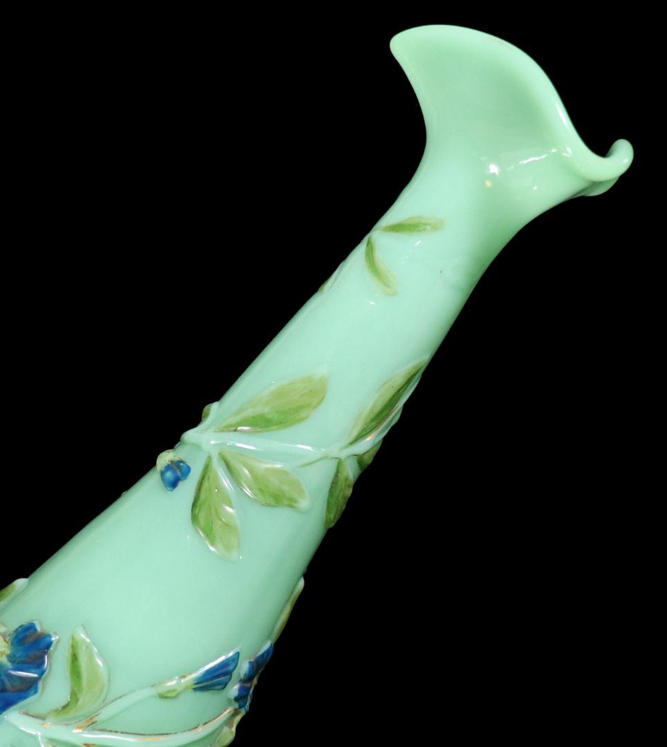 オールド・バカラ 博物館級 高級シリーズ 19世紀 ウランガラス オパーリン花瓶