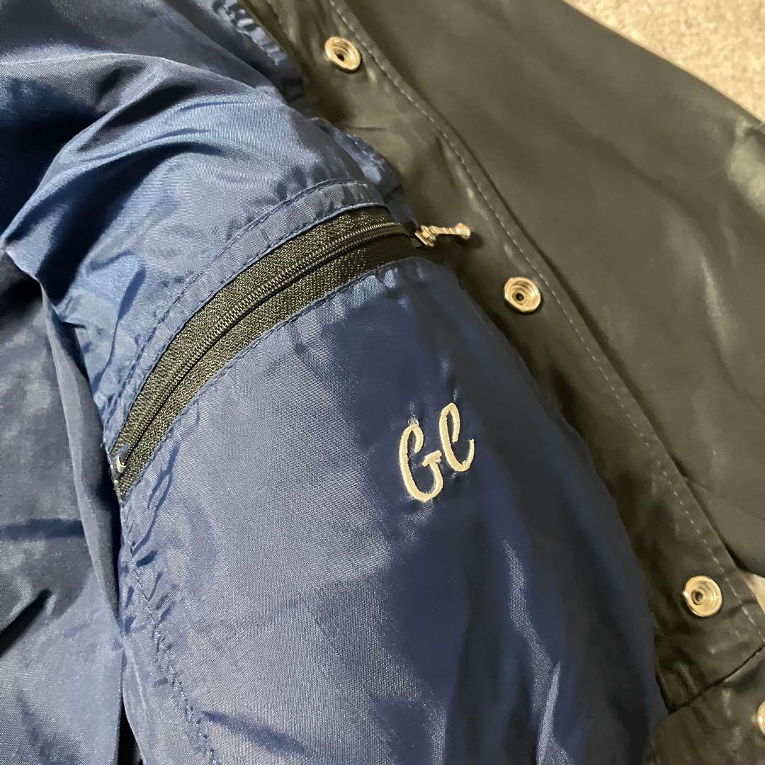 80sカナダ製短丈レザージャケット本革刺繍ボンバージャケット革ジャンブラック黒