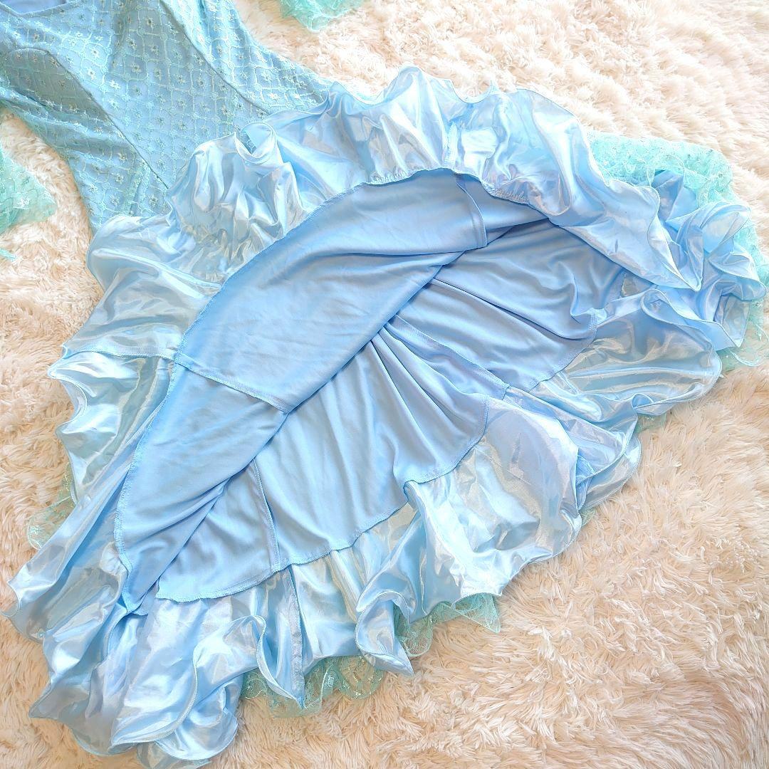 【新品】レイリーナ 社交ダンス ドレス ワンピース 袖シースルー