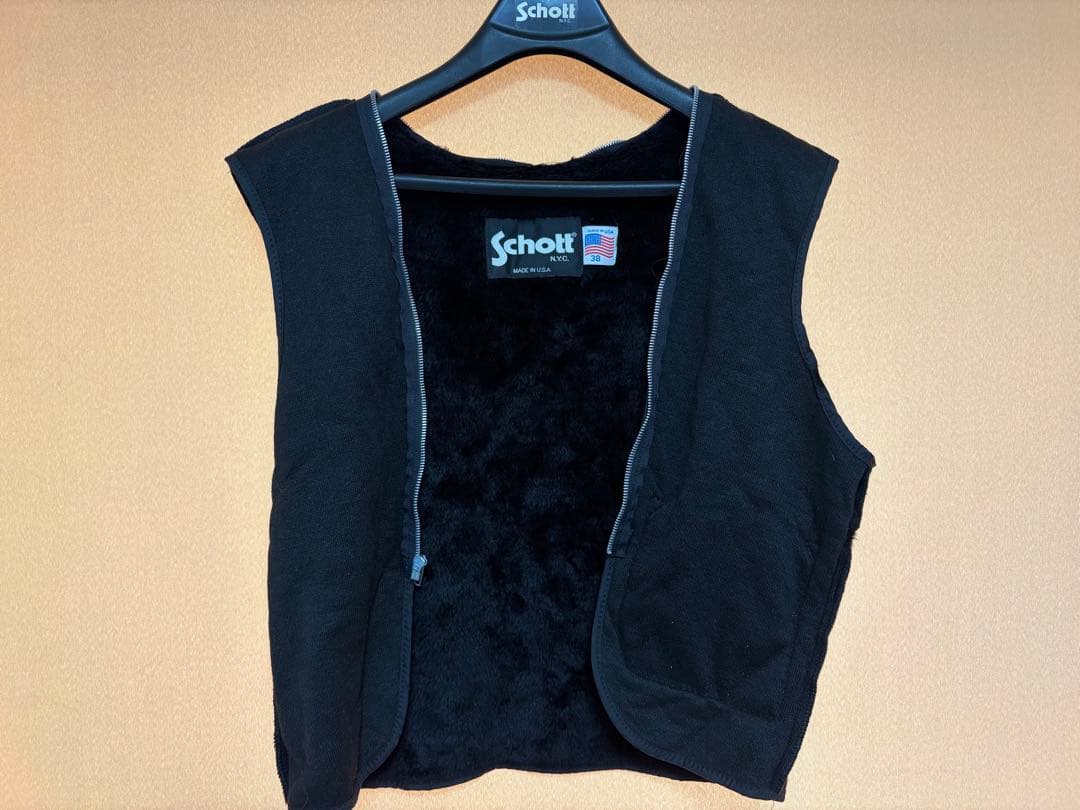 Schott ブラックレザーシングルライダース 38