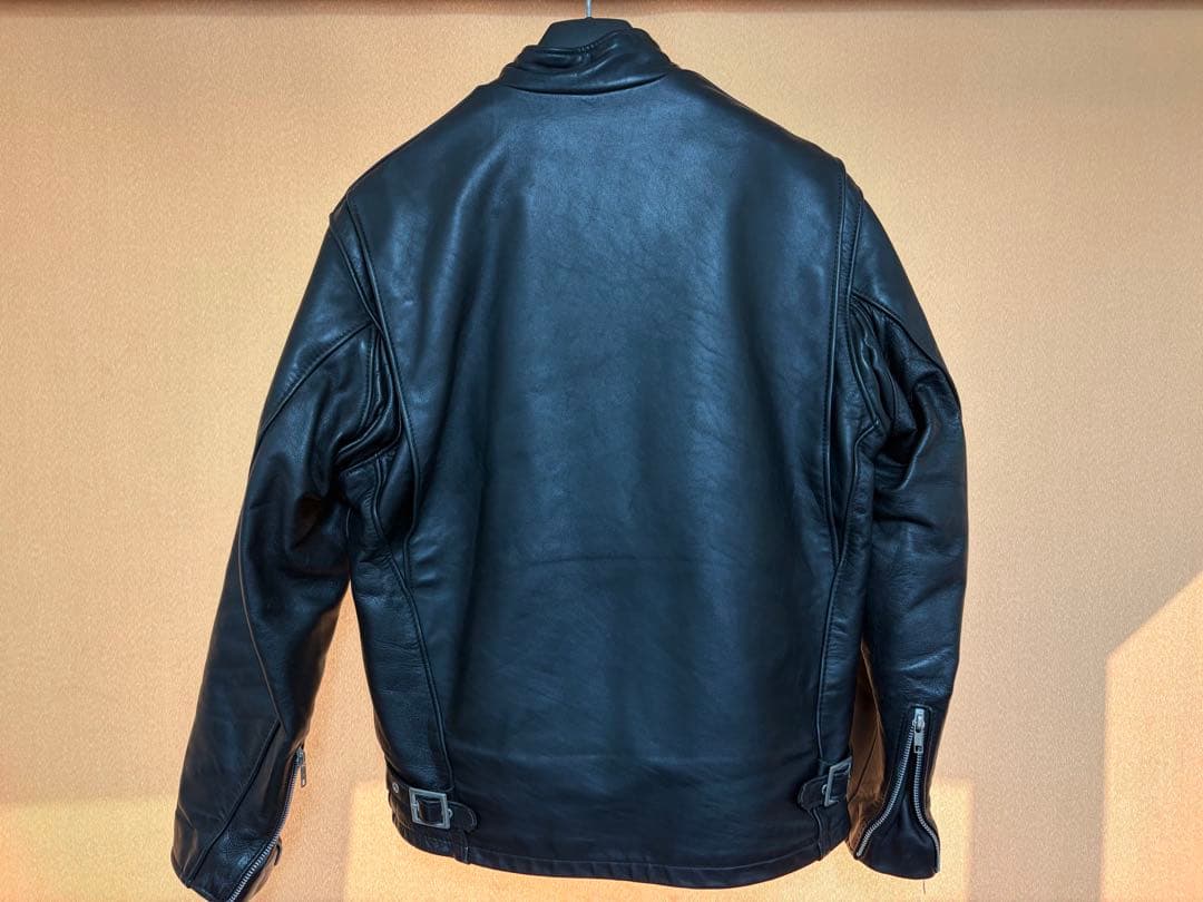 Schott ブラックレザーシングルライダース 38