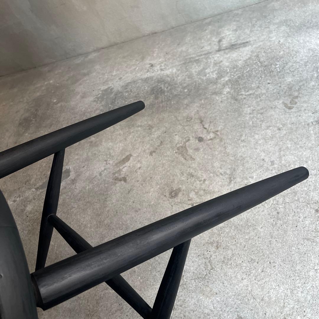 秋田木工　ハンナチェア　マットブラック塗装　オールドヴィンテージ