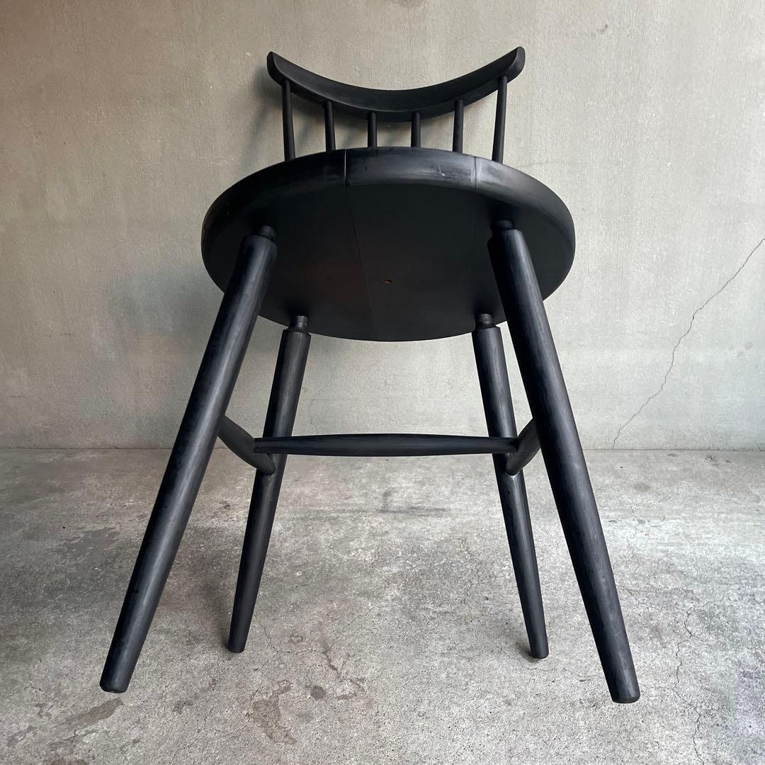 秋田木工　ハンナチェア　マットブラック塗装　オールドヴィンテージ