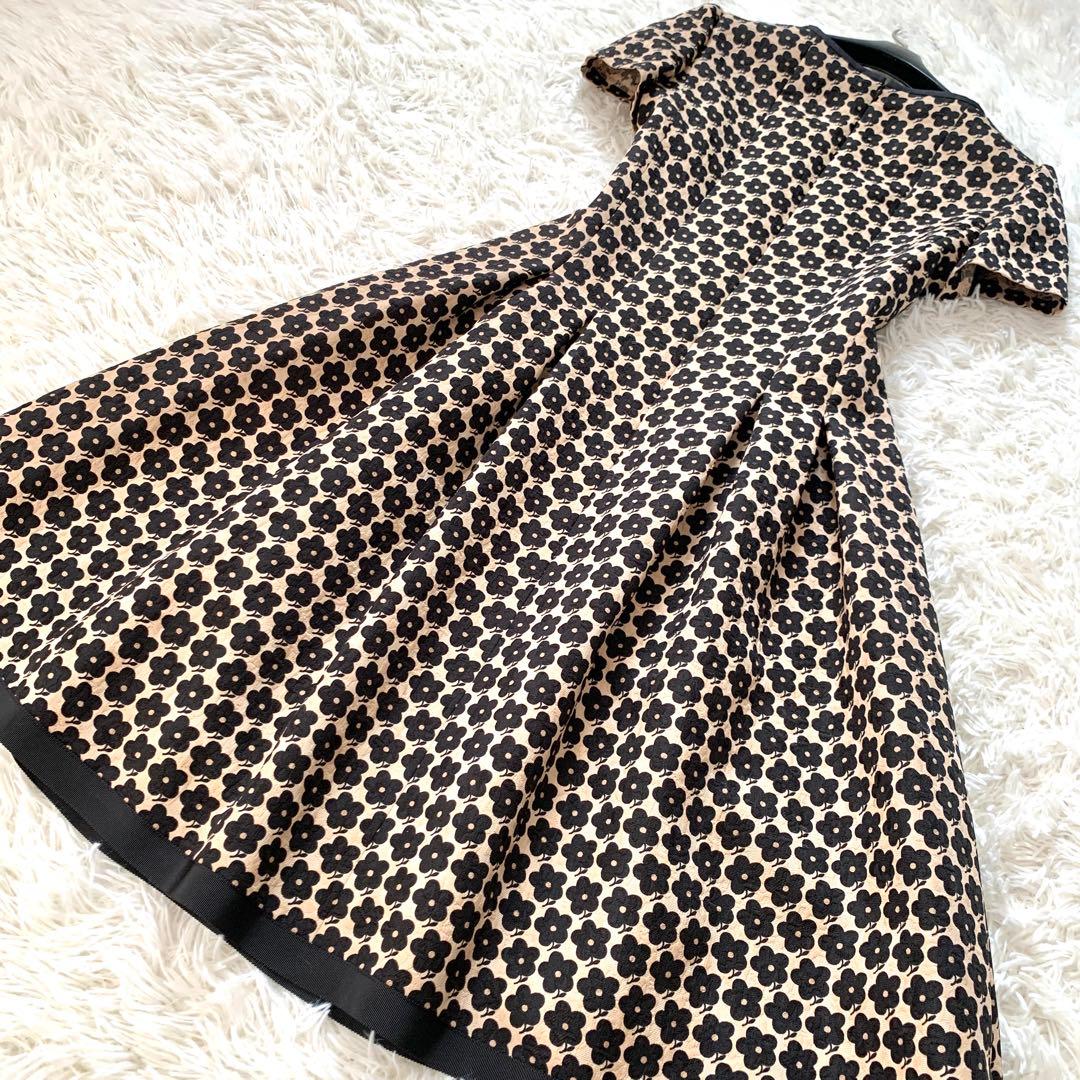 未使用級✨エムズグレイシー カメリア ジャガード ロング ワンピース リボン