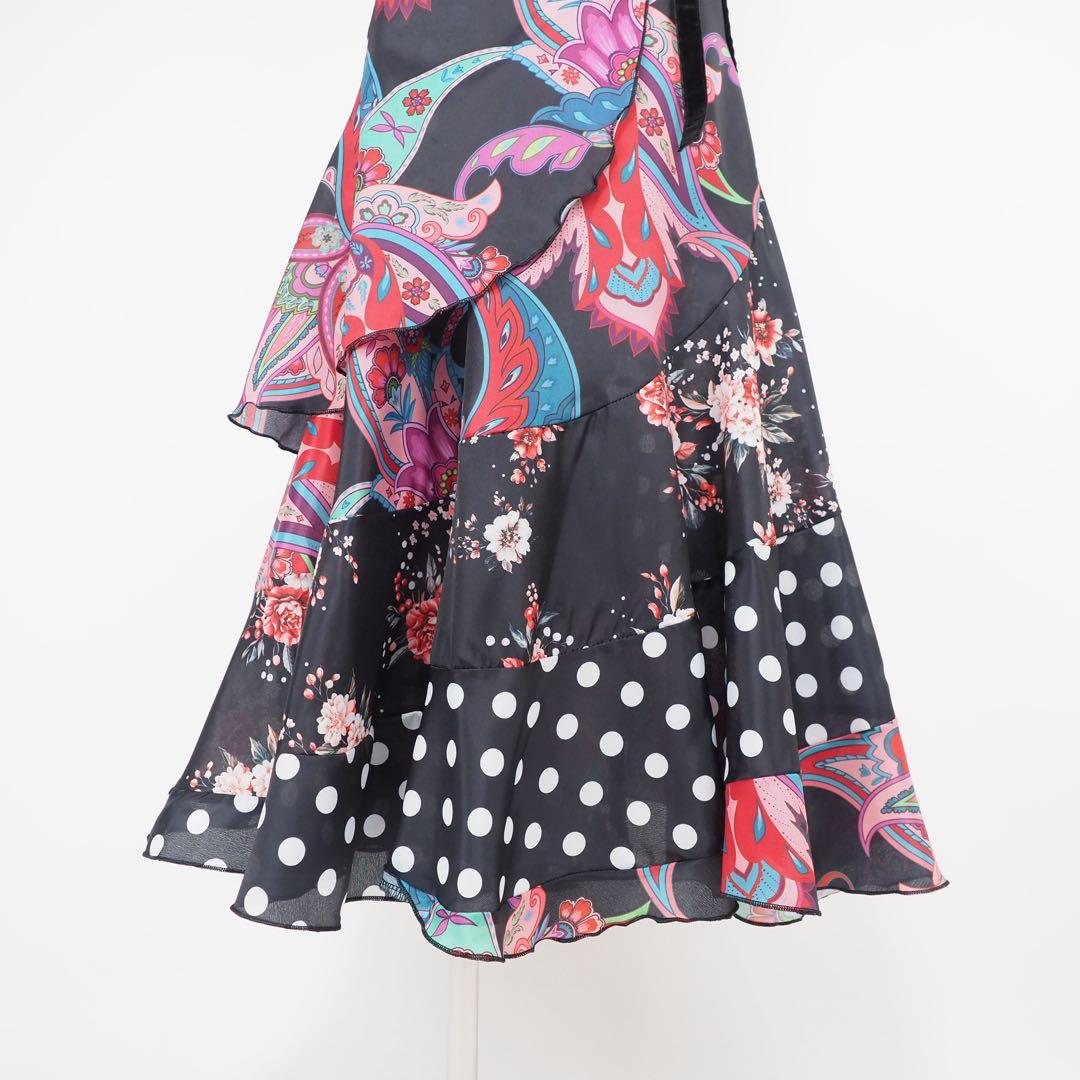 フラメンコ　巻きスカート　新品　ファルダ　フラメンコ衣装　レッスンファルダ