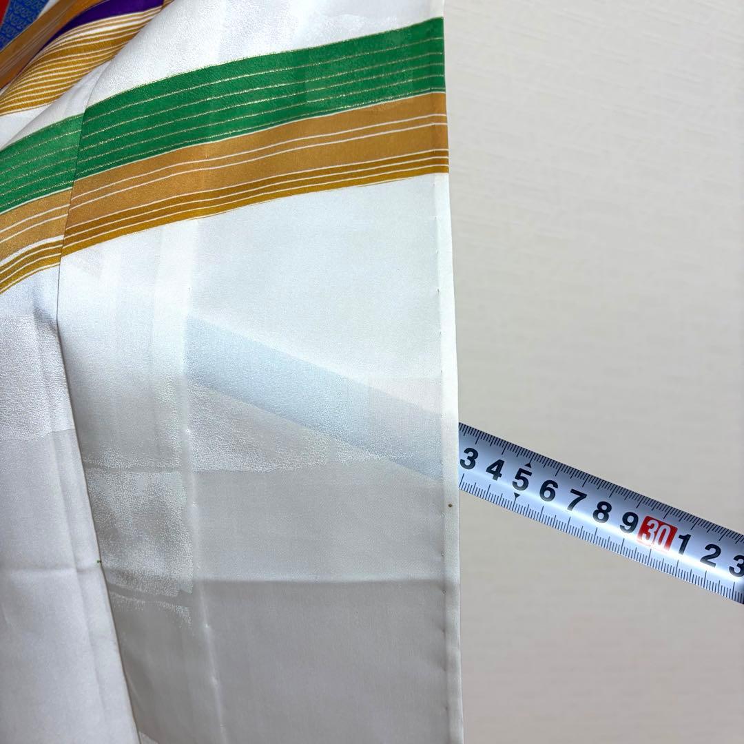 【舞台衣装】 。振袖 蝶々文様 金銀駒刺繍入り 単衣 広衿 身丈約158.5cm