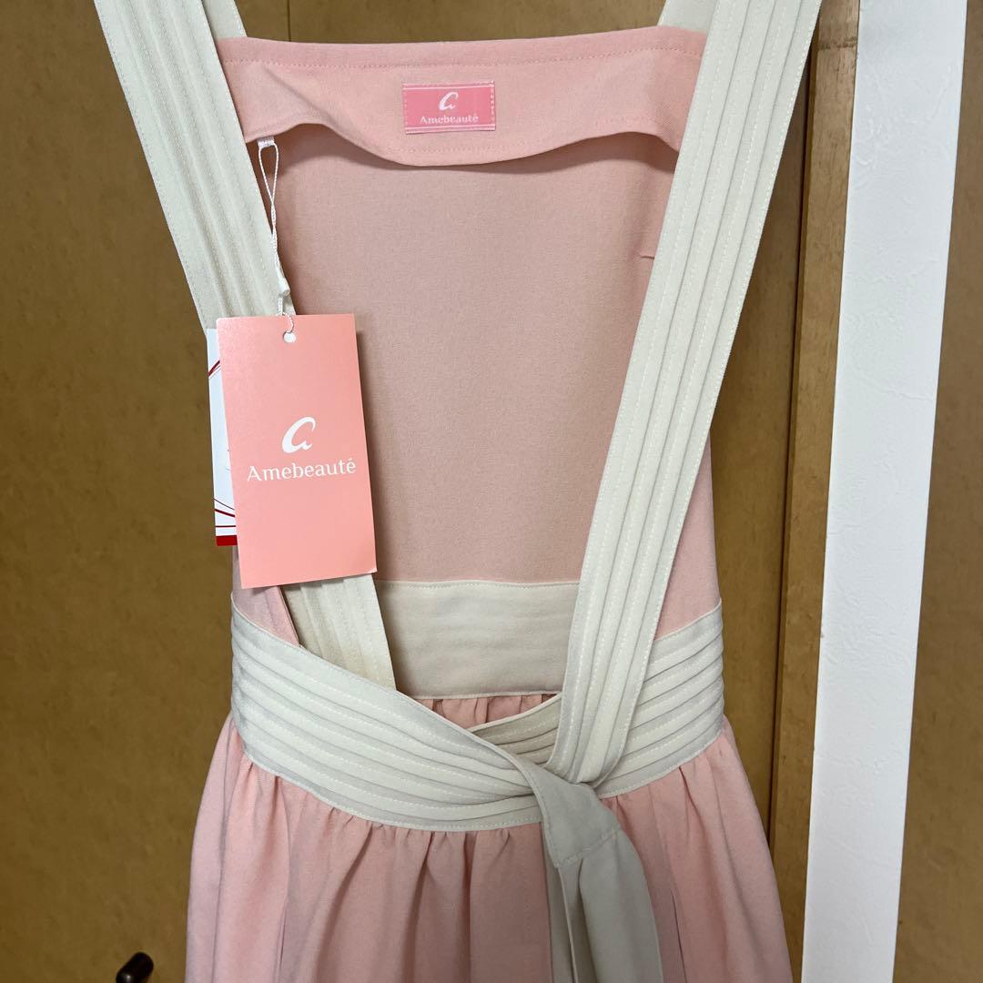 新品未使用タグ付き　アームボーテ　エプロン　ピンク　ホワイト　定価16,500円