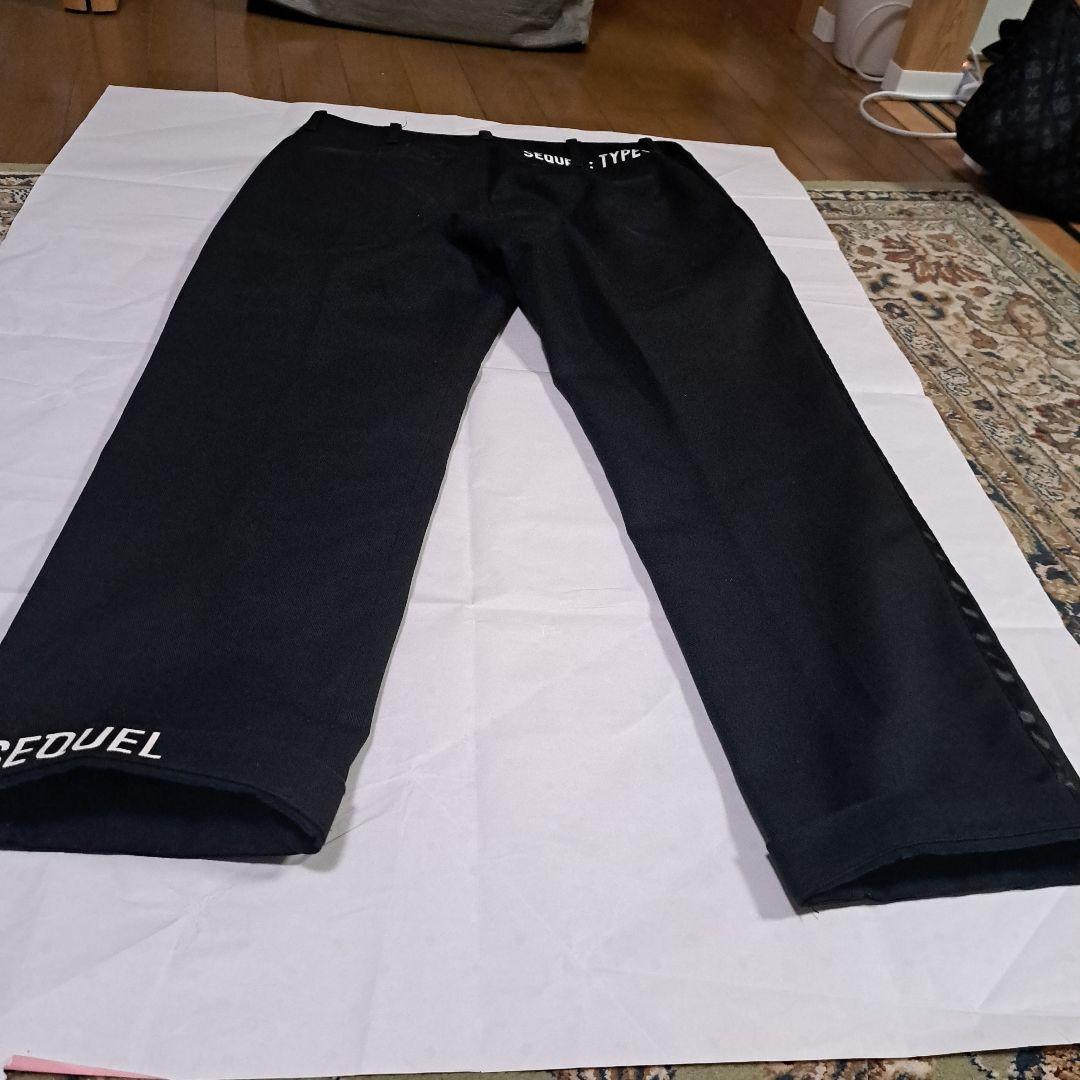 SEQUELサイドライン黒チノバンツ