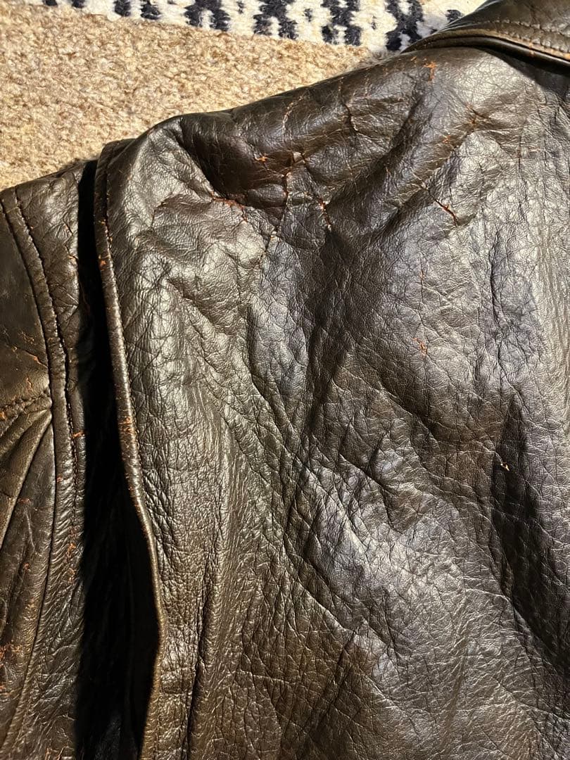 A-2 レザージャケット ダークブラウン 90s ライナー付き 即日発送