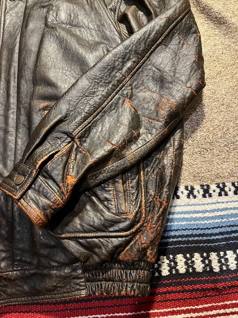A-2 レザージャケット ダークブラウン 90s ライナー付き 即日発送