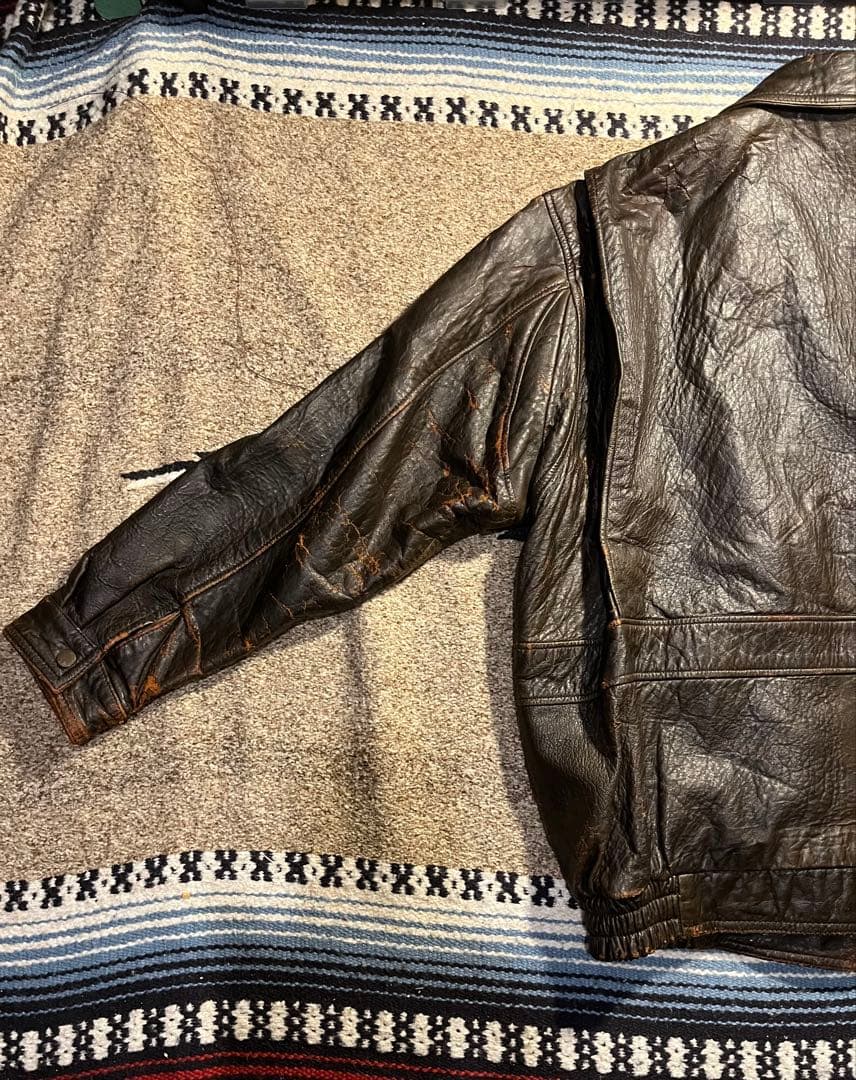 A-2 レザージャケット ダークブラウン 90s ライナー付き 即日発送