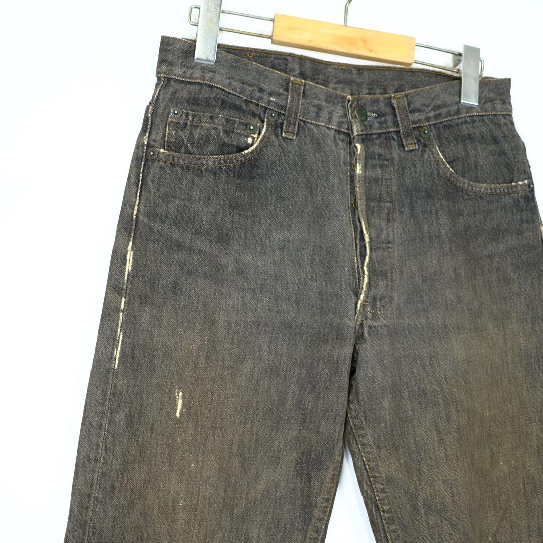 1990s Levi's ブラックデニムパンツ　501 USA ダメージ　ボロ