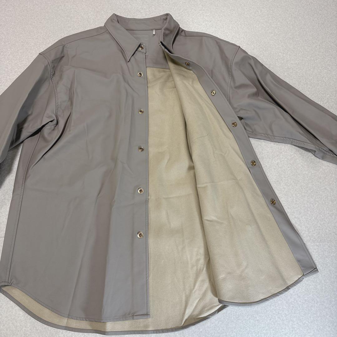 美品⭐️LIBEIRO フェイクレザーシャツジャケット オーバーサイズ L 刺繍