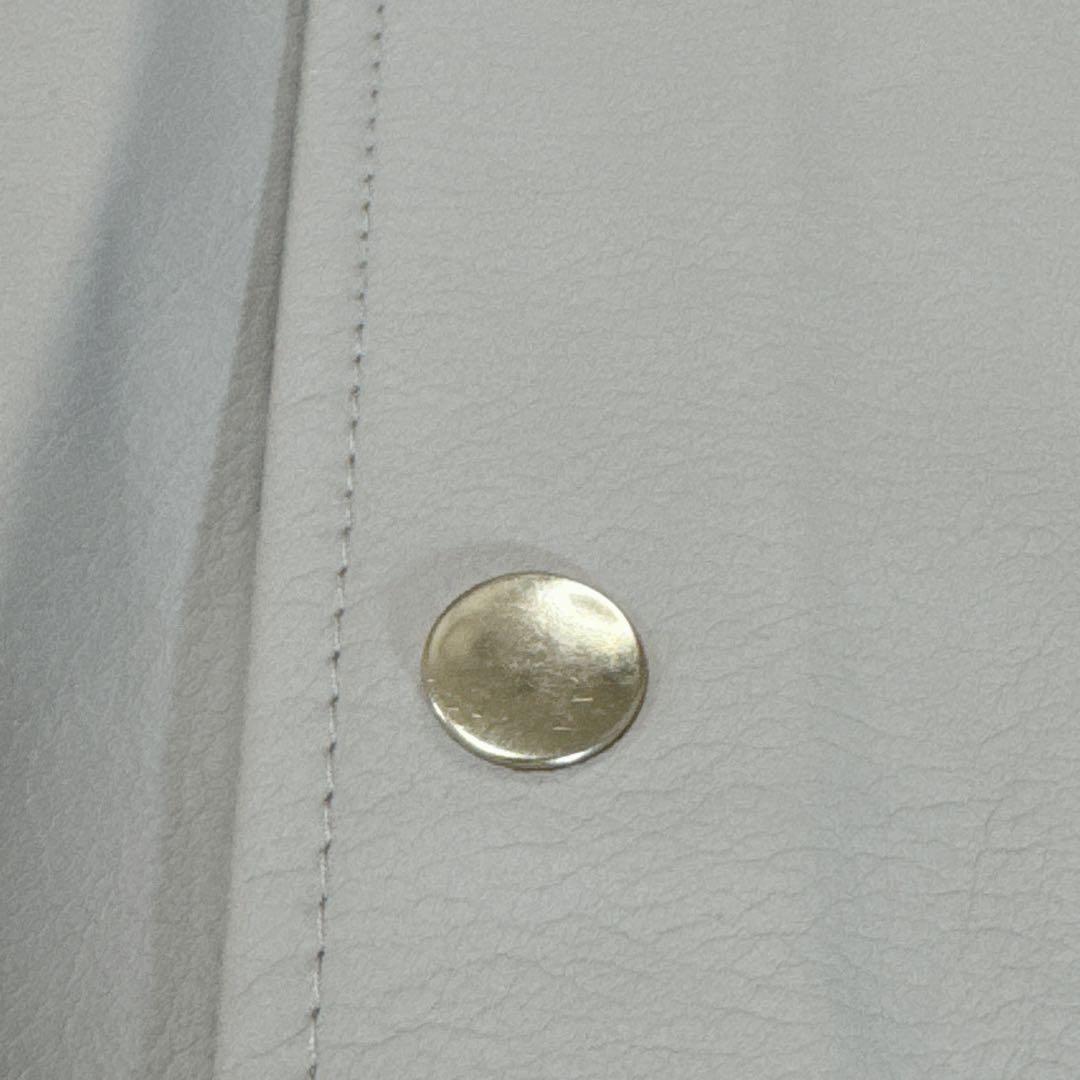 美品⭐️LIBEIRO フェイクレザーシャツジャケット オーバーサイズ L 刺繍