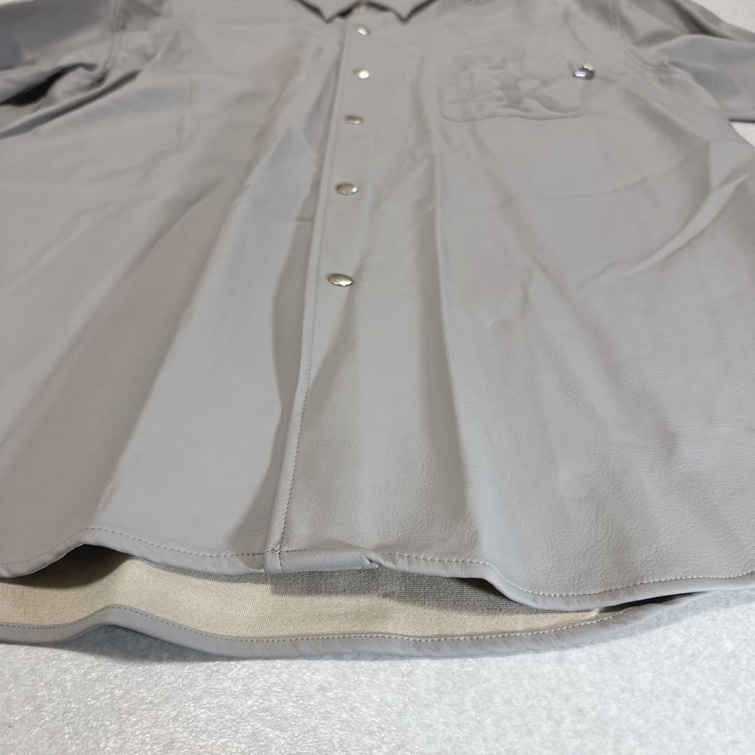 美品⭐️LIBEIRO フェイクレザーシャツジャケット オーバーサイズ L 刺繍