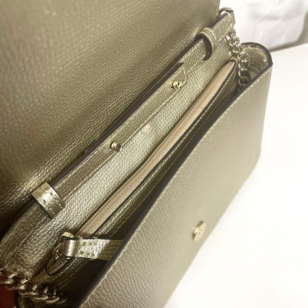 【新品未使用】 ケイトスペード グレインレザー シルビア チェーン ウォレット