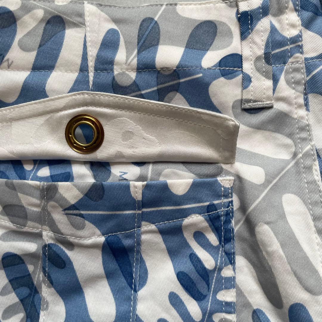 【美品】MARK&LONA マークアンドロナ 総柄ショートパンツ スカルワッペン