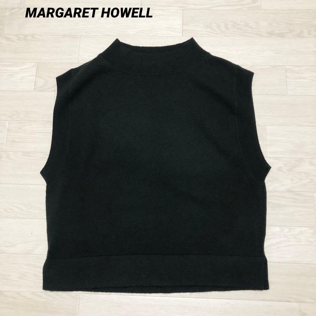 美品　マーガレットハウエル　ウールカシミヤモックネックニットベスト　22年　II