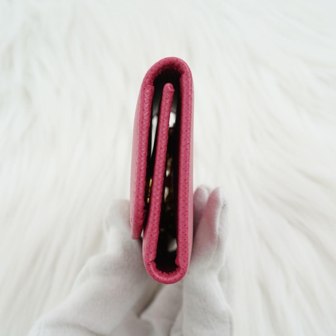 新品同様　カード付き　PRADA プラダ　キーケース　サフィアーノ　ピンク