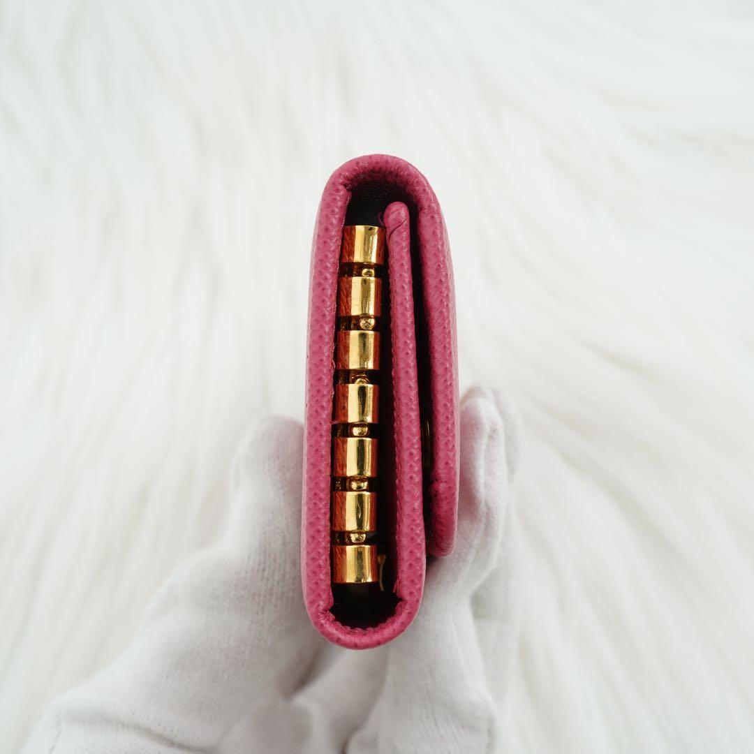 新品同様　カード付き　PRADA プラダ　キーケース　サフィアーノ　ピンク