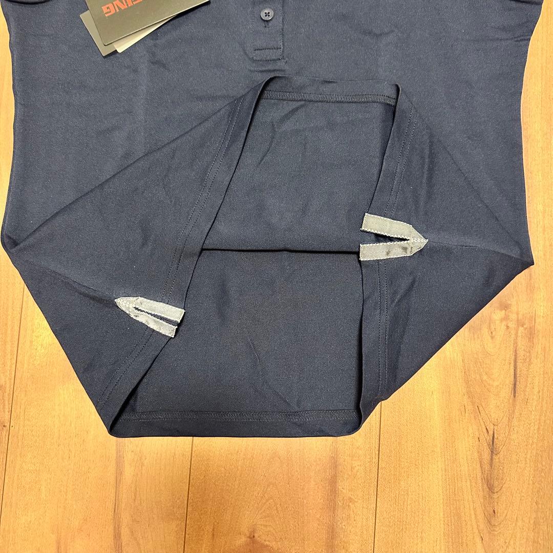 ベーシックポロ　ノースリーブ　3Dロゴ　スカート　セットアップ　春夏　ネイビー