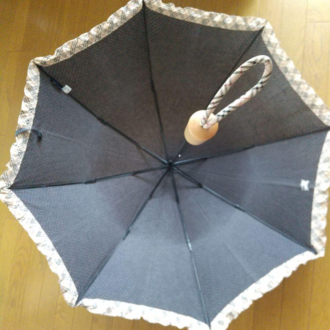 バーバリー BURBERRY ノバチェック ドット柄 フリル 折り畳み傘 日傘