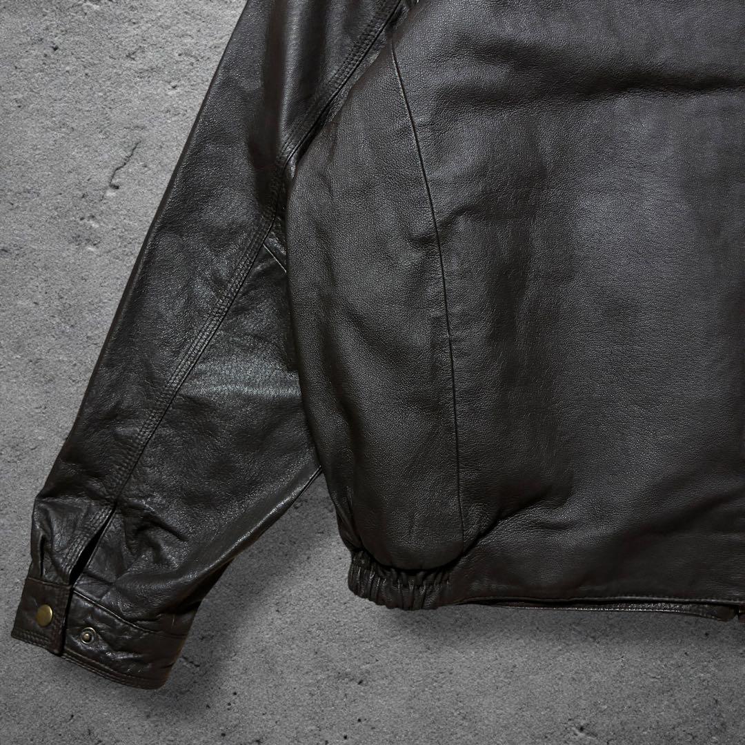 コマカツ短丈レザードリズラーXLブラウンキルティングライナーA2フライト本