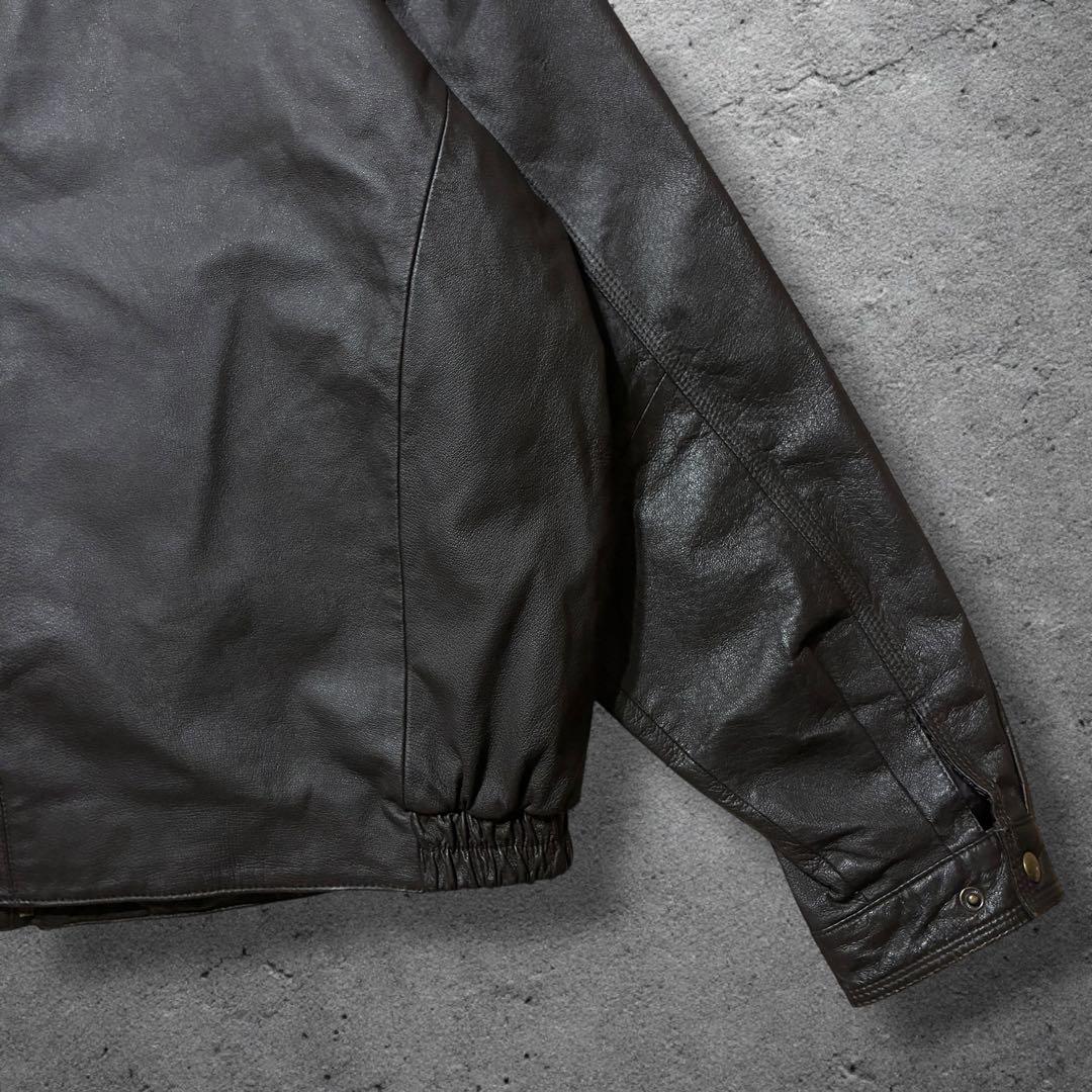 コマカツ短丈レザードリズラーXLブラウンキルティングライナーA2フライト本